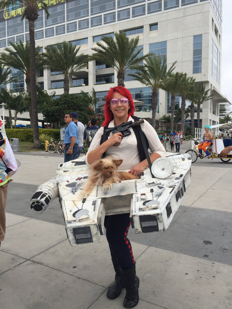 Han Solo has a sweet ride and an even sweeter co-pilot!